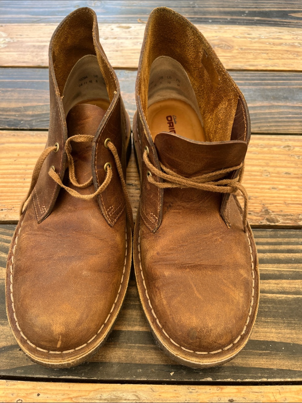 Clarks Desert Brown Leather Boot Woman size 10